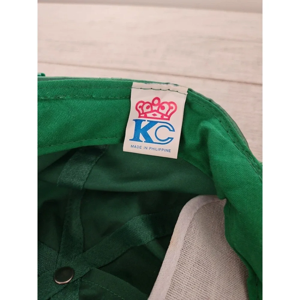 KC Vintage Green Satin Baseball Hat Cap Braided Rope Snapback Adjustable Unisex